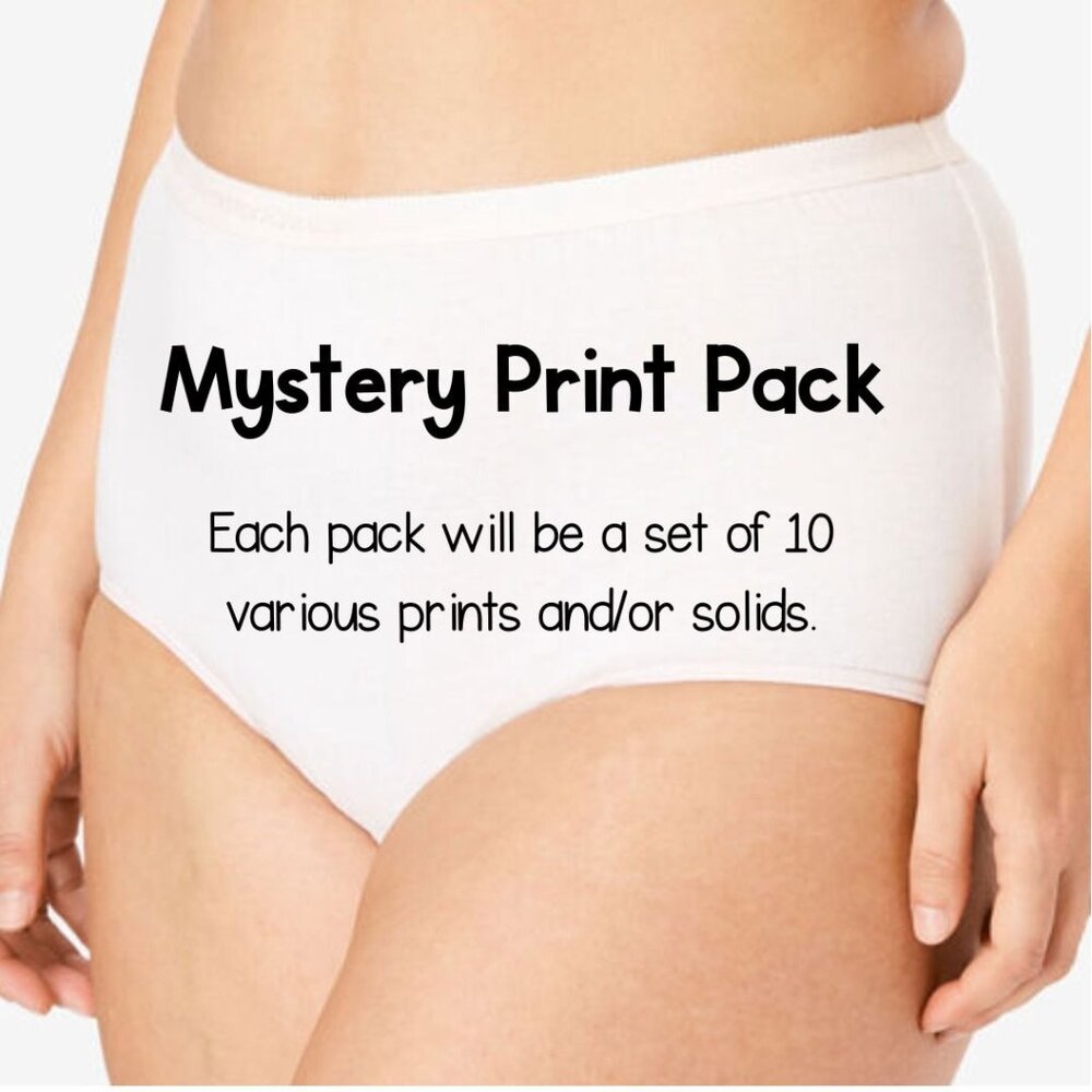 Comfort Choice Womens 10 Pack Mystery Pack Nylon Brief Plus Size 24W 26W